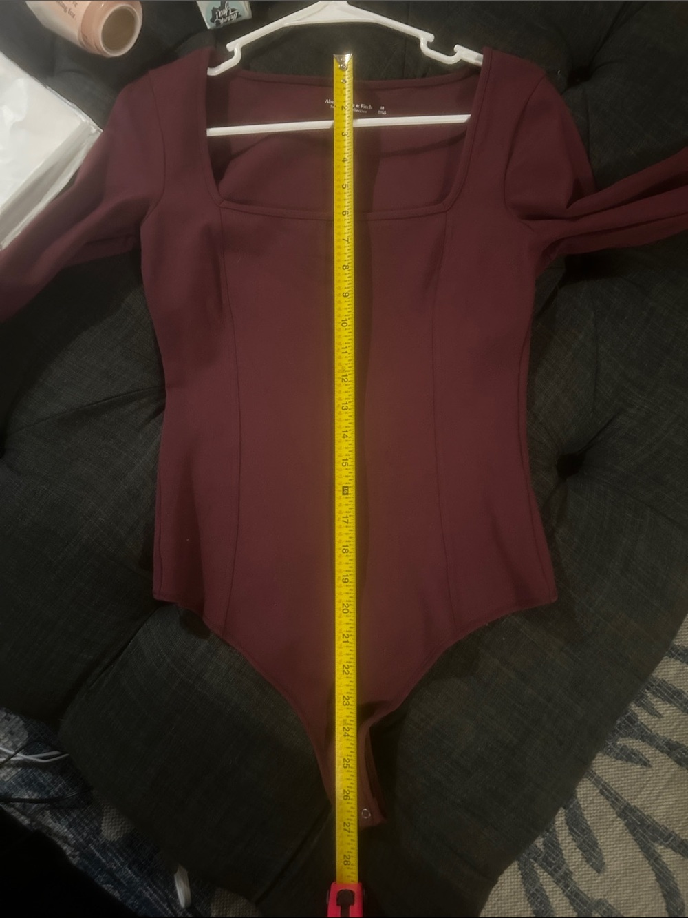 Abercrombie & Fitch Women’s Burgundy Long Sleeve Bodysuit Size Medium NWOT - Picture 4 of 4